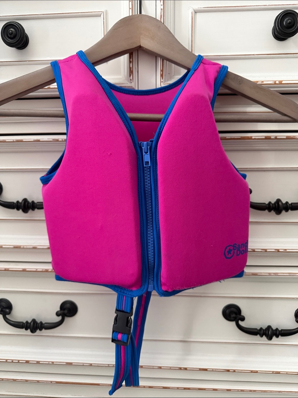 AQUA SAND DOLLAR ZIPPER LIFE VEST PINK BLUE SIZE 2-4yrs 33LBS